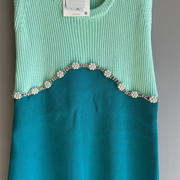 ZARA JEWEL APPLIQUÉ KNIT DRESS size M NWT - Picture 7 of 7
